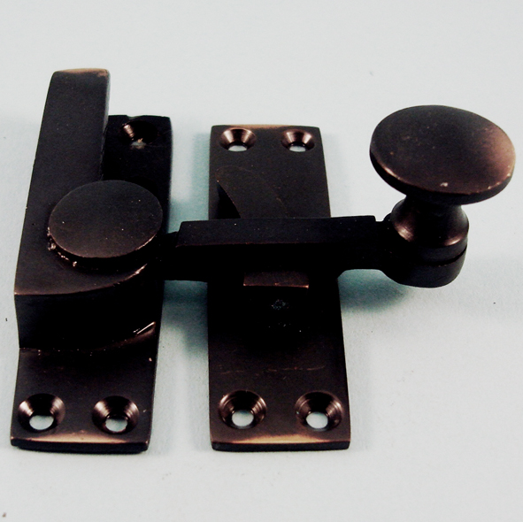 THD158/AC • Non-Locking • Antique Copper • Quadrant Round Knob Sash Fastener